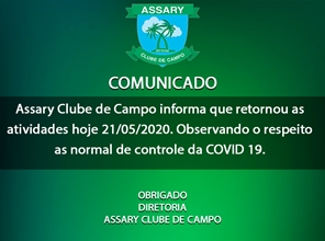 Assary Reabre em 21/05/2020