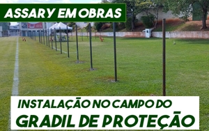 Instalação do gradil de proteção no campão