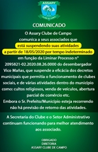 COMUNICADO FECHAMENTO DO CLUBE