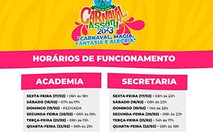 Horários de Funcionamento do Clube no Carnaval 2023